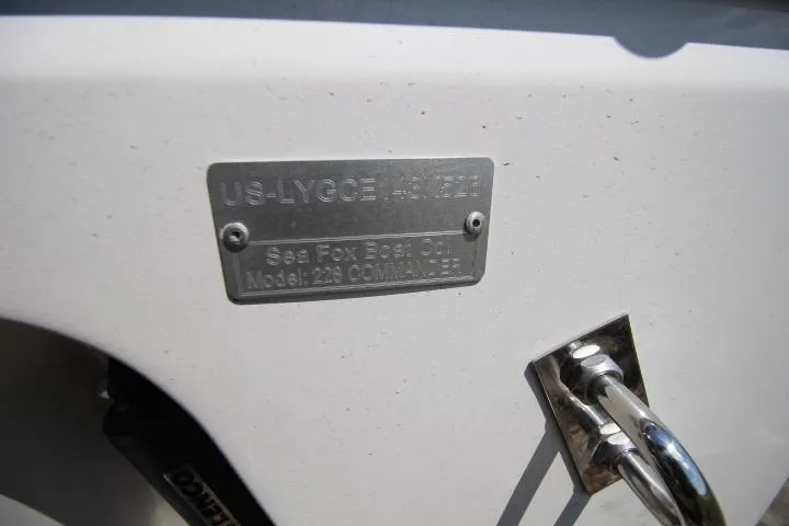 Slide: The Image of Metal identification plate on 2026 Sea Fox 228 Commander boat. - 22