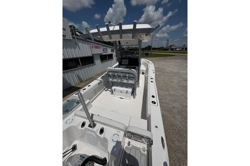 Slide: The Image of 2026 Sea Fox 248 Commander boat with Yamaha engine at dealership. - 3