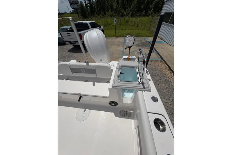 Slide: The Image of 2026 Sea Fox 248 Commander boat console with Garmin display and steering wheel. - 7