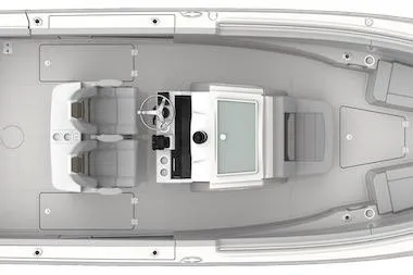 Slide: The Image of Top view of 2027 Sailfish 272 CC boat interior layout, featuring helm and seating areas. - 20