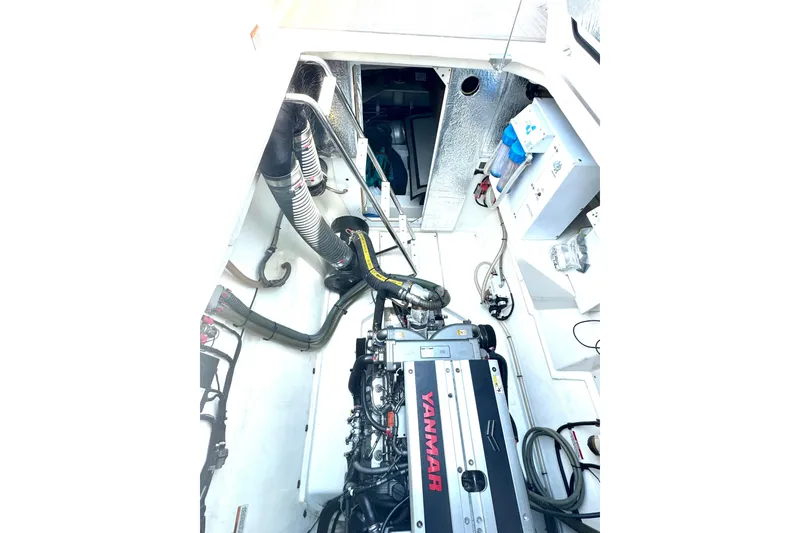 Slide: The Image of Engine room of 2021 Leopard 53 Powercat with Yanmar engine and mechanical components. - 6