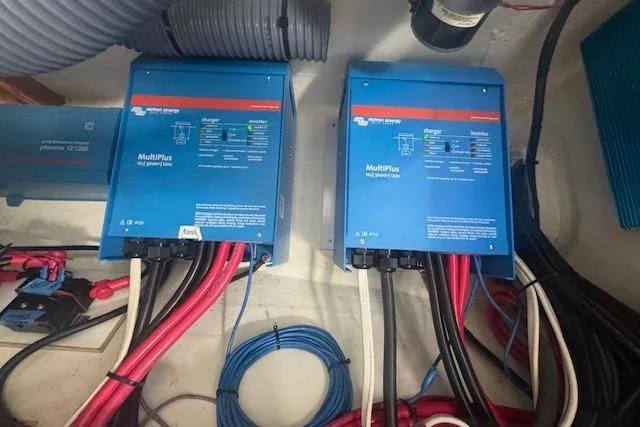 Slide: The Image of Electrical system of a 2021 Leopard 53 Powercat with Victron MultiPlus inverters. - 8