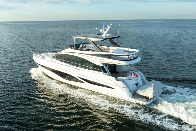 The Image of Luxurious 2025 Princess F65 yacht cruising on open sea, showcasing sleek design and elegance. - 0