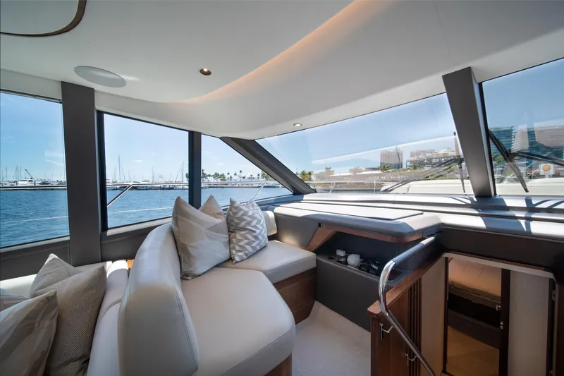 Slide: The Image of Luxurious interior of 2025 Princess F65 yacht with waterfront view. - 21