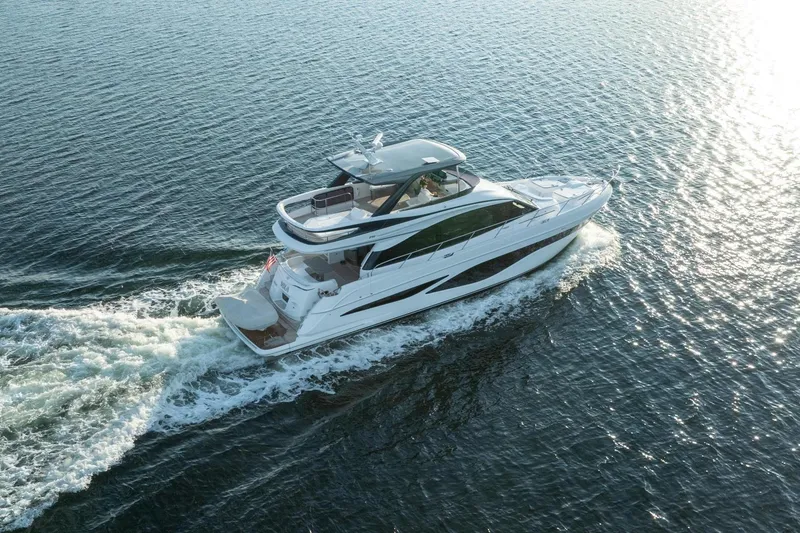 Slide: The Image of Luxury yacht Princess F65 cruising on open water, 2025 model. - 6