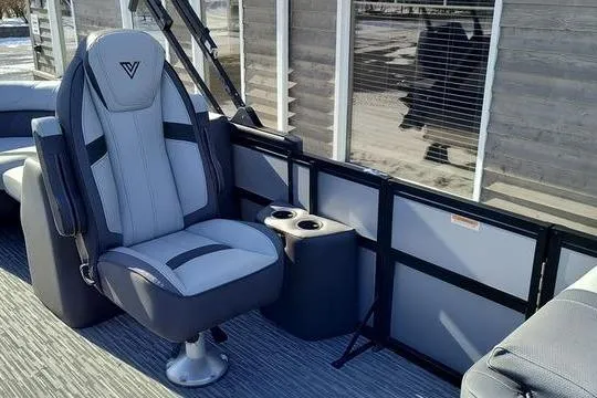 Slide: The Image of Viaggio x22u 2026 boat seat with cup holders, modern design. - 11