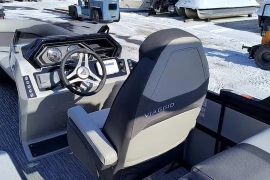 Slide: The Image of Interior of a 2026 Viaggio x22u boat with modern helm station. - 7