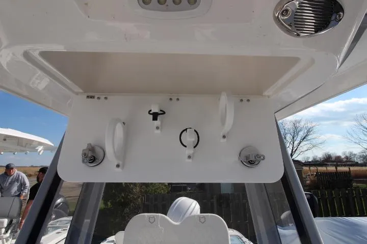 Slide: The Image of Interior view of Sea Fox 248 Commander 2026 with fishing rod holders. - 11