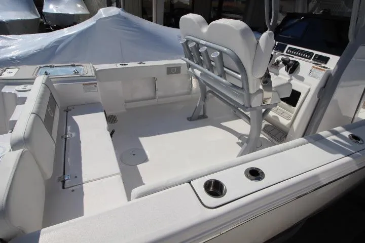 Slide: The Image of Interior of 2026 Sea Fox 248 Commander with seating and helm console. - 5