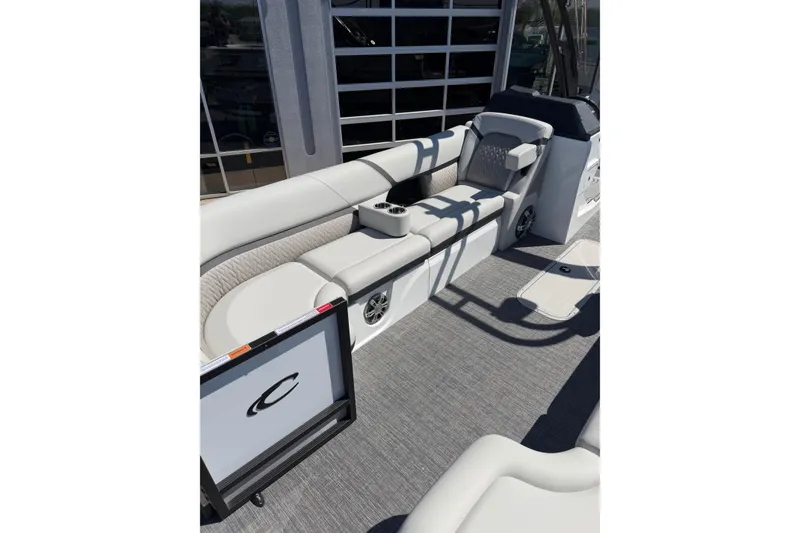 Slide: The Image of Luxurious seating on 2026 Crest Caribbean 250 SLS boat, featuring modern design and comfort. - 27