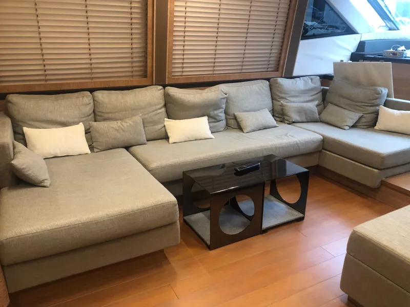 Slide: The Image of Luxurious interior of 2012 Monte Carlo Yachts 76 with plush seating and modern decor. - 32