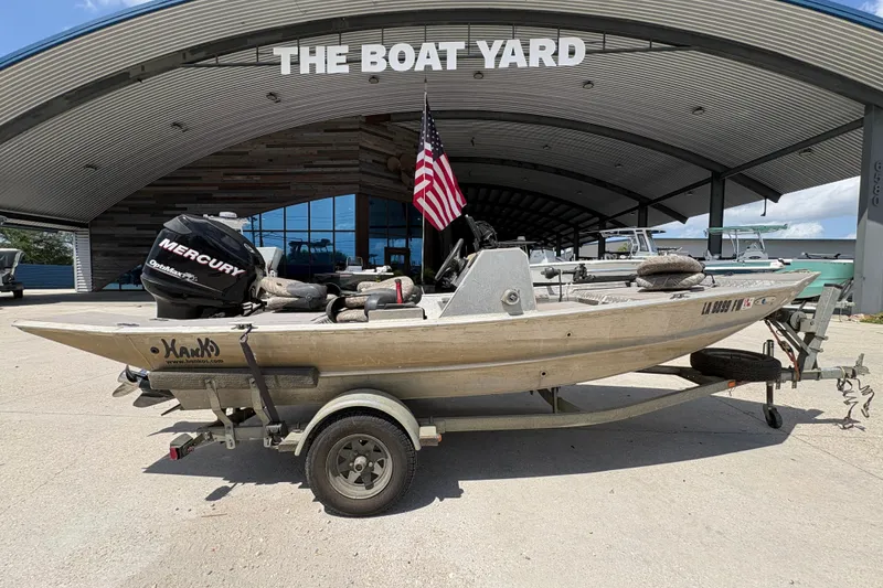 Slide: The Image of 2010 Custom Hanko 16' Side Console boat on trailer at The Boat Yard. - 3