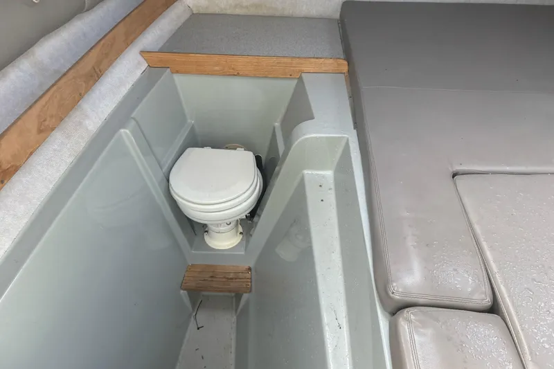 Slide: The Image of Interior of 2000 Glacier Bay 2680 Coastal Runner with compact marine toilet. - 22