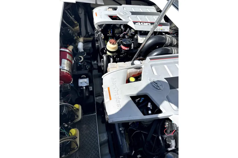 Slide: The Image of Engine compartment of a 2008 Formula 353 FASTech boat with MerCruiser 496 engines. - 7