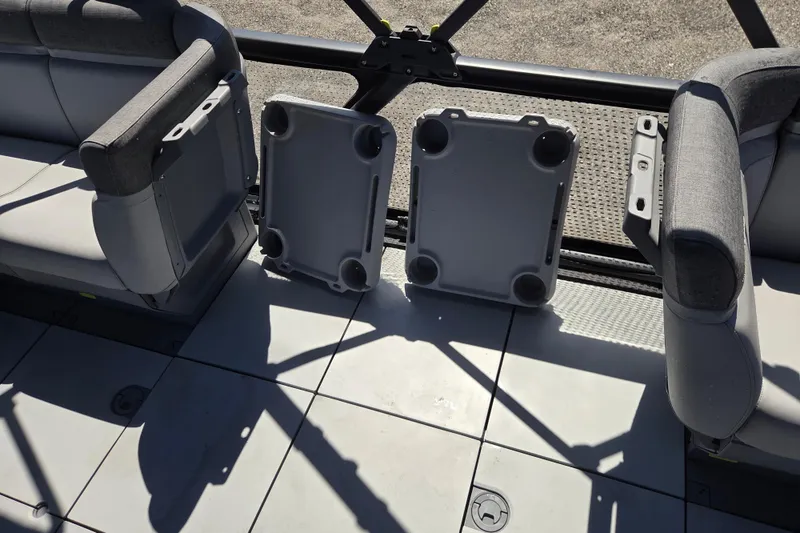 Slide: The Image of 2024 Sea-Doo Switch Cruise 18 interior seating and deck layout. - 7