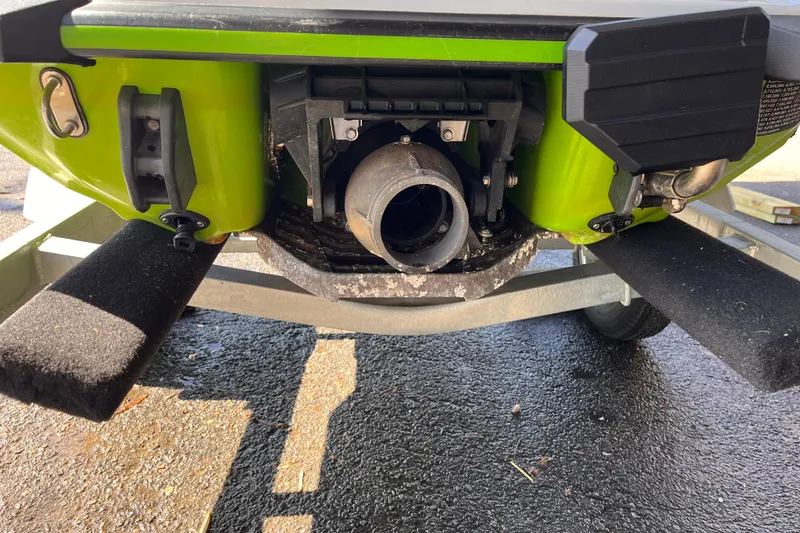 Slide: The Image of 2021 Yamaha WaveRunner EX Deluxe rear view on trailer, showcasing jet propulsion system. - 3