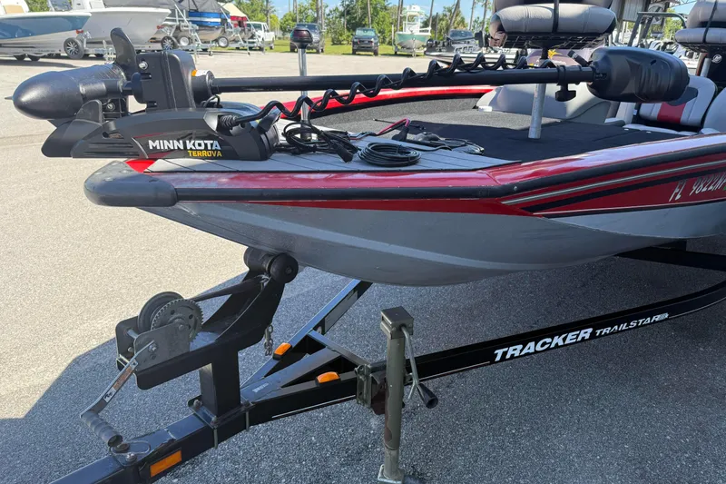 Slide: The Image of 2007 Tracker Pro Team 175 TXW boat with Minn Kota Terrova motor on trailer. - 15