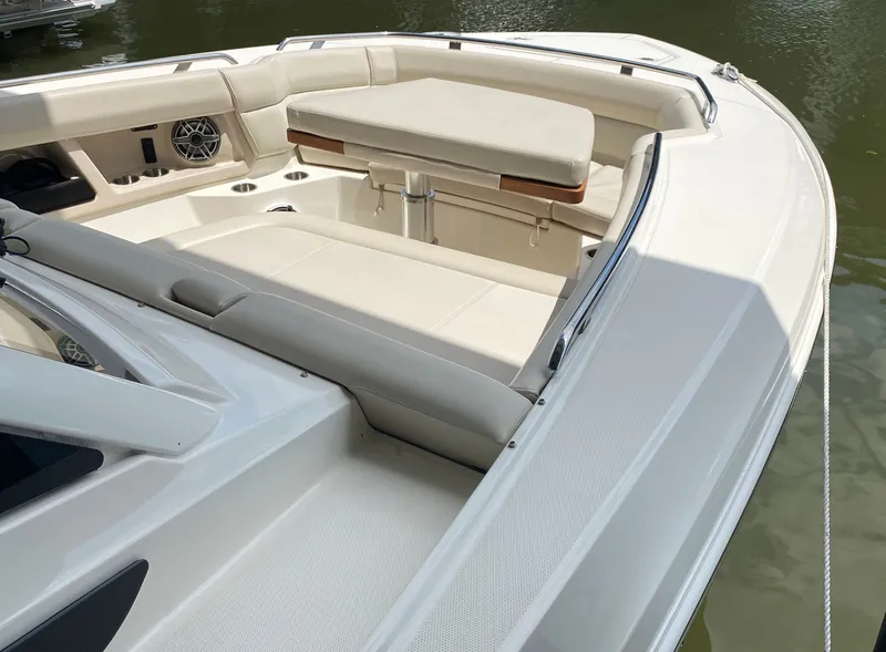 Slide: The Image of Boston Whaler 350 Realm 2020, luxurious boat interior. - 13