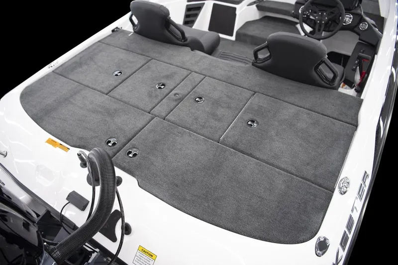 Slide: The Image of Manufacturer Provided Image: 2026 Skeeter ZXR21 SE boat interior with spacious gray carpeted deck and dual seats. - 18