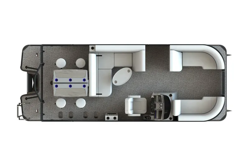 Slide: The Image of Manufacturer Provided Image: Top view of 2026 Sylvan X3 DLZ Bar pontoon boat interior layout. - 3