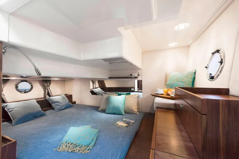 Slide: The Image of Manufacturer Provided Image: Luxurious cabin of Marex 375 yacht, year 2026. - 10