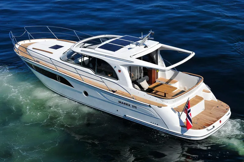 Slide: The Image of Manufacturer Provided Image: Luxurious Marex 375 yacht from 2026 on open sea. - 2