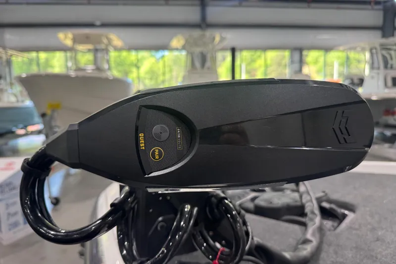 Slide: The Image of Close-up of 2026 Skeeter FXR20 FLEX boat component in a showroom. - 5