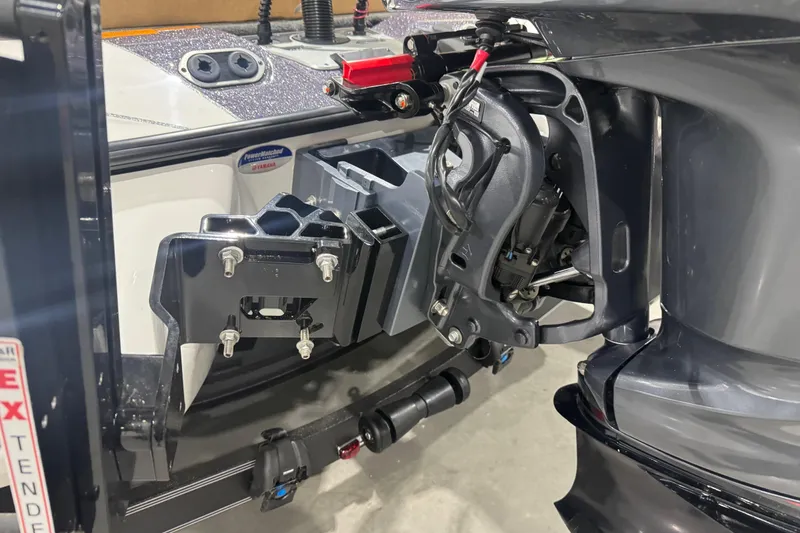 Slide: The Image of 2026 Skeeter FXR20 FLEX boat engine mount and components close-up. - 7