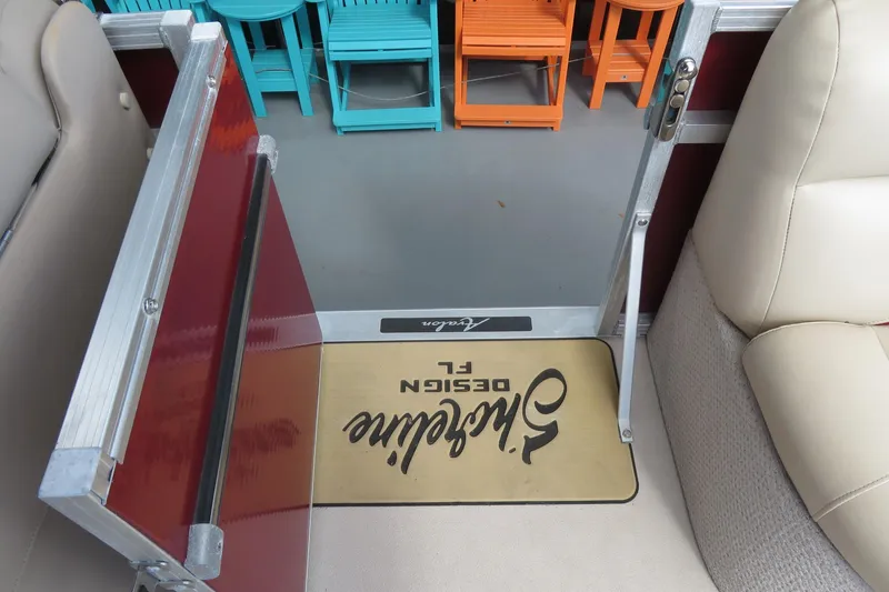 Slide: The Image of Interior view of 2014 Avalon Catalina Fish boat with seating and custom mat. - 33