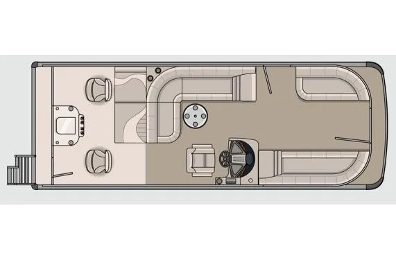 Slide: The Image of Manufacturer Provided Image: Top view layout of a 2014 Avalon Catalina Fish 24' pontoon boat. - 43