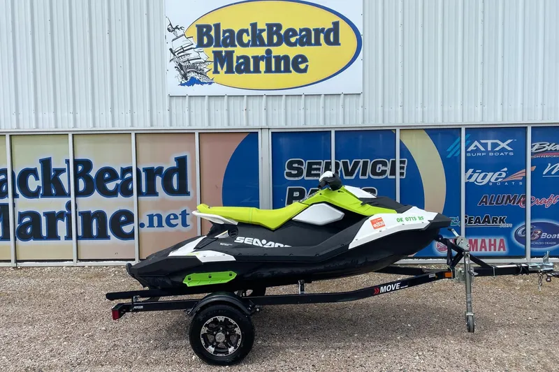 Slide: The Image of 2023 Sea-Doo Spark 3up jet ski at BlackBeard Marine. - 2