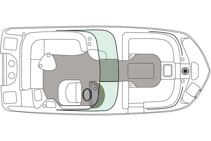 Slide: The Image of Manufacturer Provided Image: Top view layout of 2013 Hurricane SunDeck 217 OB boat. - 10