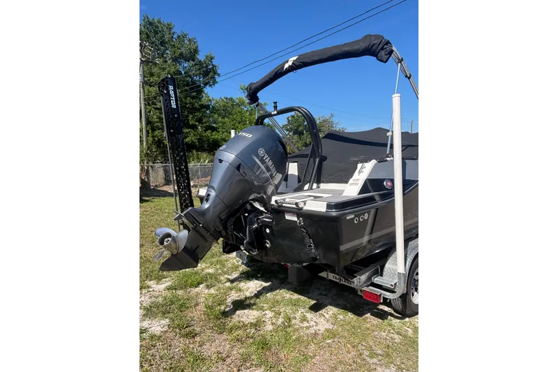 Slide: The Image of 2023 Starcraft SVX 191 OB boat with Yamaha outboard motor on trailer. - 16