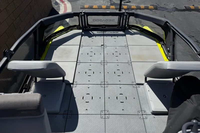 Slide: The Image of 2022 Sea-Doo Switch Sport 21 deck with modular seating and spacious layout. - 10