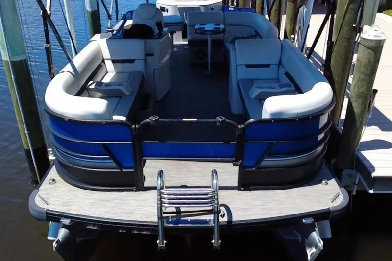 Slide: The Image of 2022 Godfrey Sweetwater 2286FS pontoon boat at dock. - 20