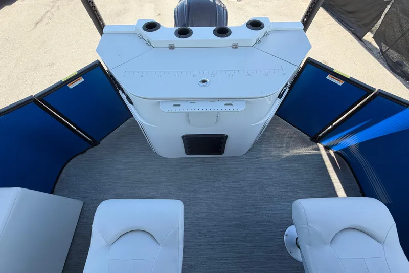 Slide: The Image of Interior view of 2022 Godfrey Sweetwater 2286FS boat with seating and storage. - 44