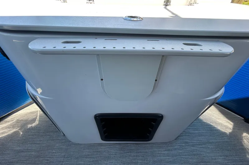 Slide: The Image of 2022 Godfrey Sweetwater 2286FS boat interior detail with storage compartment. - 91