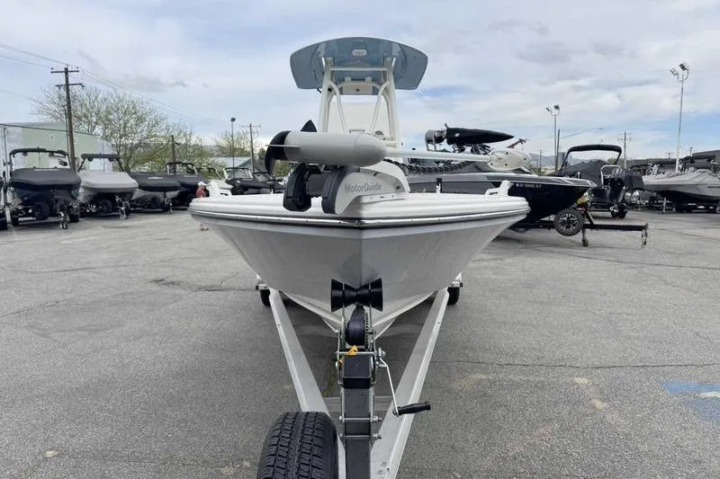 Slide: The Image of 2023 Pathfinder 2600 HPS boat on trailer in a dealership lot. - 8