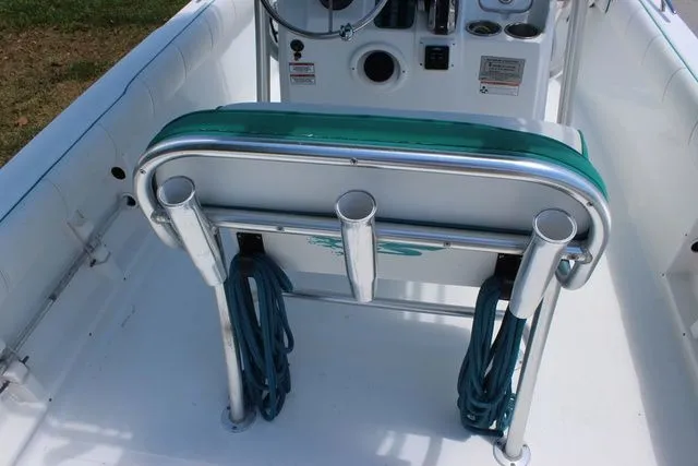 Slide: The Image of Interior of a 2018 Glasstream 240 CCX boat with bench seat and helm console. - 36
