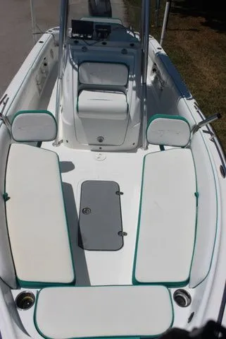 Slide: The Image of Interior view of a 2018 Glasstream 240 CCX boat with seating. - 7