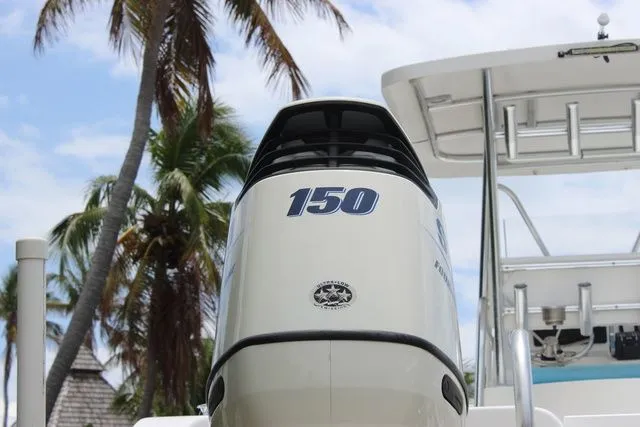Slide: The Image of Outboard motor of a 2017 Twin Vee OceanCat 260 TE boat. - 10