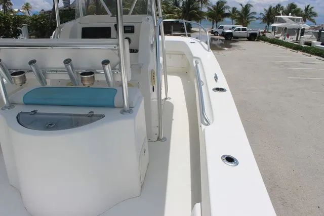 Slide: The Image of 2017 Twin Vee OceanCat 260 TE boat parked by the beach. - 15