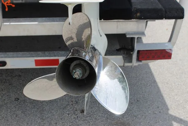 Slide: The Image of Close-up of a 2017 Twin Vee OceanCat 260 TE propeller. - 33