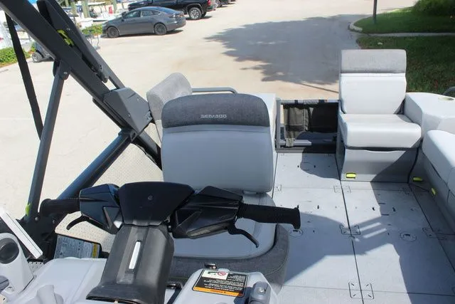 Slide: The Image of Interior of 2023 Sea-Doo Switch Cruise 21 with seating area. - 13