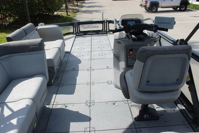 Slide: The Image of Interior of 2023 Sea-Doo Switch Cruise 21 with seating area. - 14