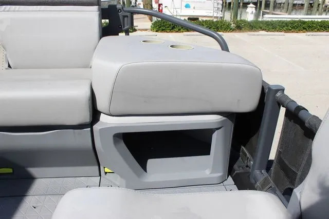 Slide: The Image of Interior of Sea-Doo Switch Cruise 21 with seating and storage area. - 18