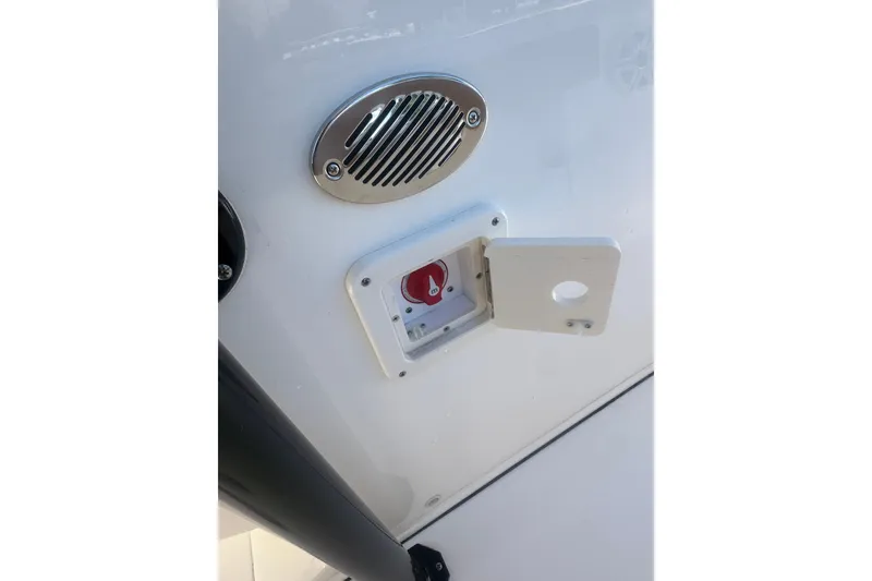 Slide: The Image of 2026 Key West 239 FS boat detail showing speaker and control panel. - 36