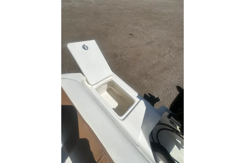 Slide: The Image of Open storage compartment on 2026 Key West 239 FS boat, showing interior details. - 53