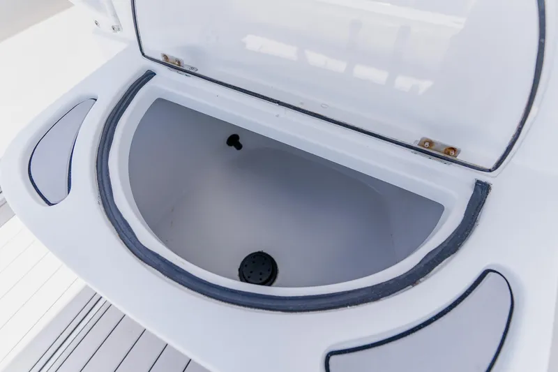 Slide: The Image of Open storage compartment on a 1998 World Cat 266 SF boat. - 46