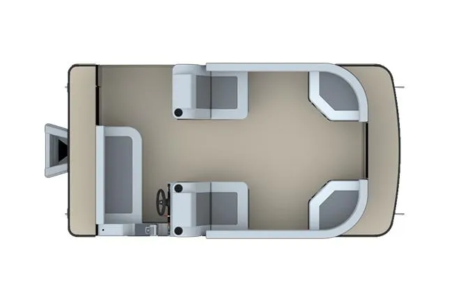Slide: The Image of 2026 Godfrey Mighty G 1476 C pontoon boat with sleek black and gray design. - 2